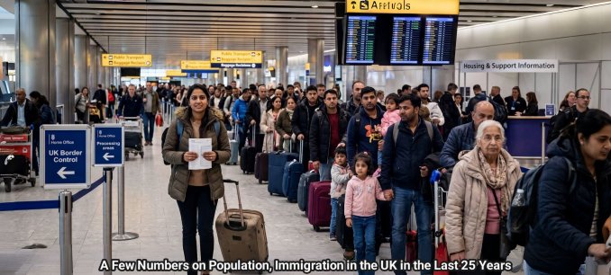 A Few Numbers on Population, Immigration in the UK in the Last 25 Years